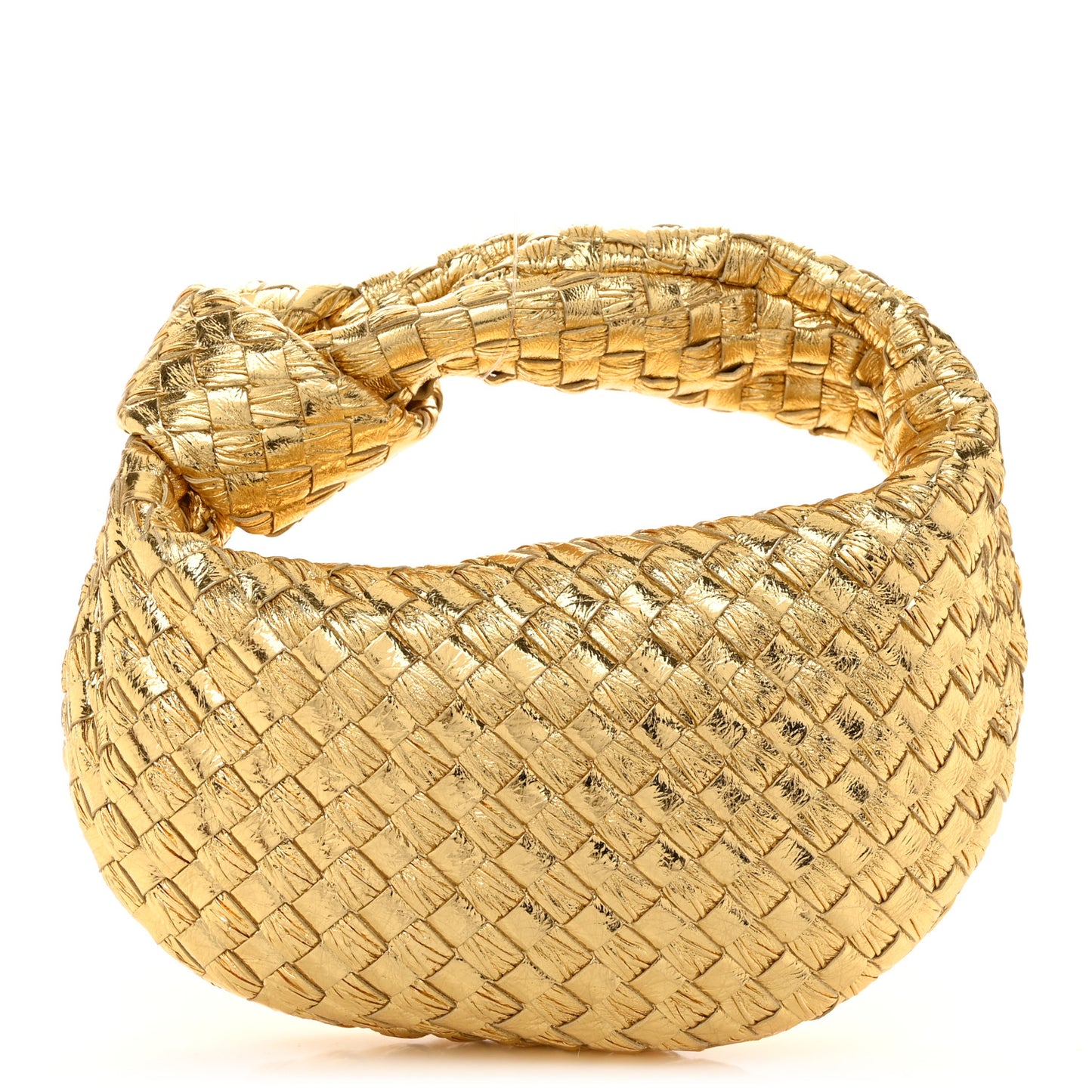 Metallic Nappa Intrecciato Mini Jodie Gold
