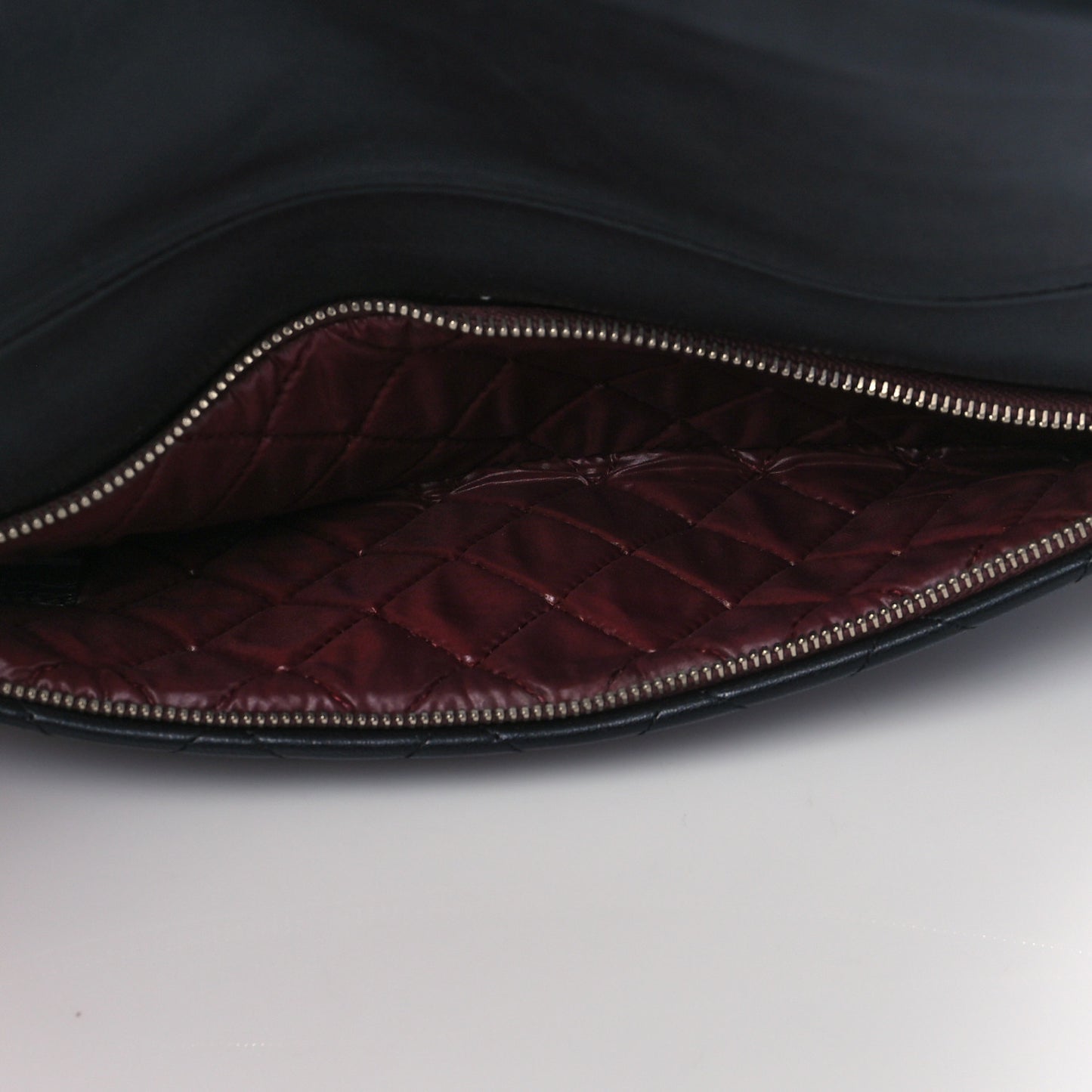 Lambskin Quilted CC Beauty Clutch Black
