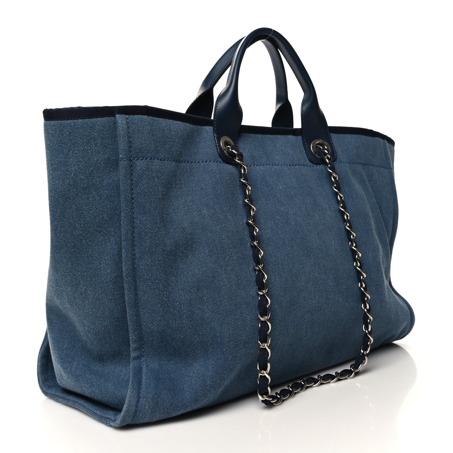 Canvas Sequin Large Deauville Tote Navy