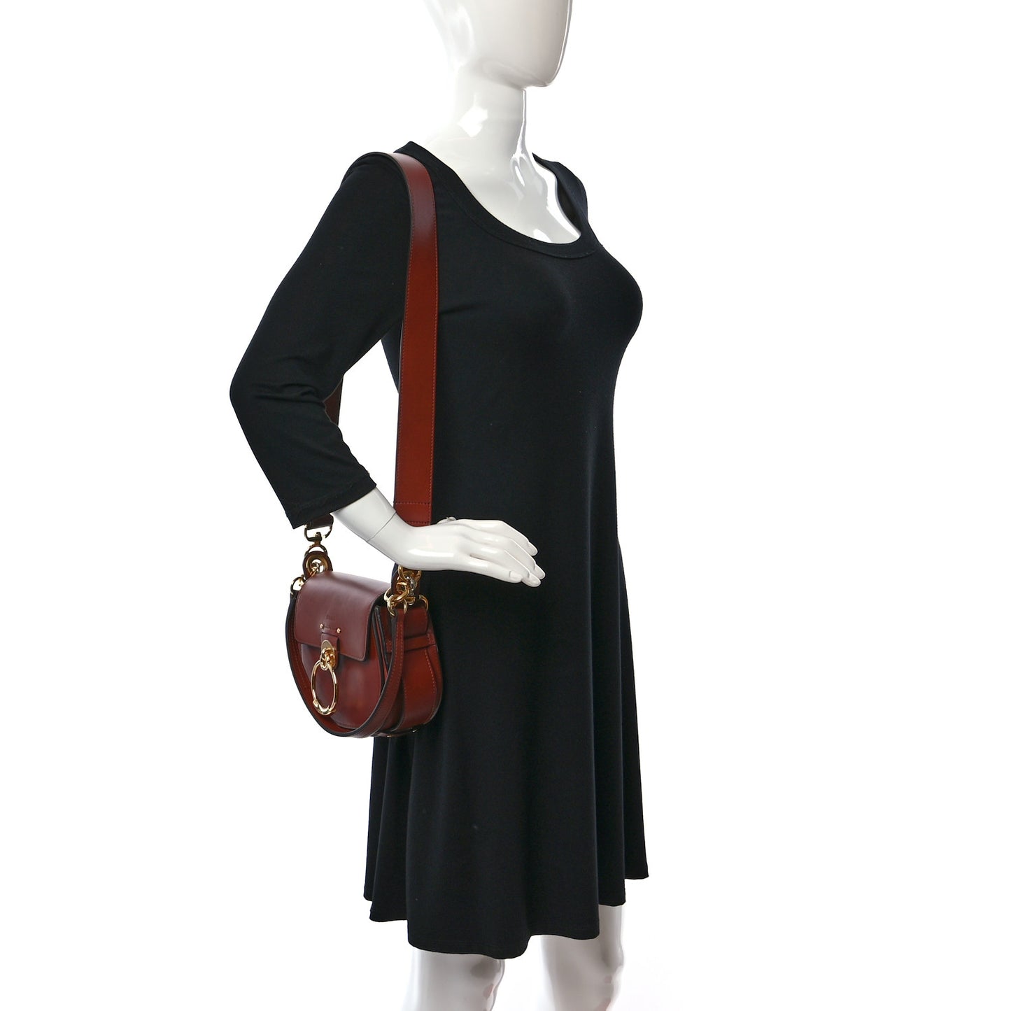 Calfskin Small Tess Bag Sepia Brown