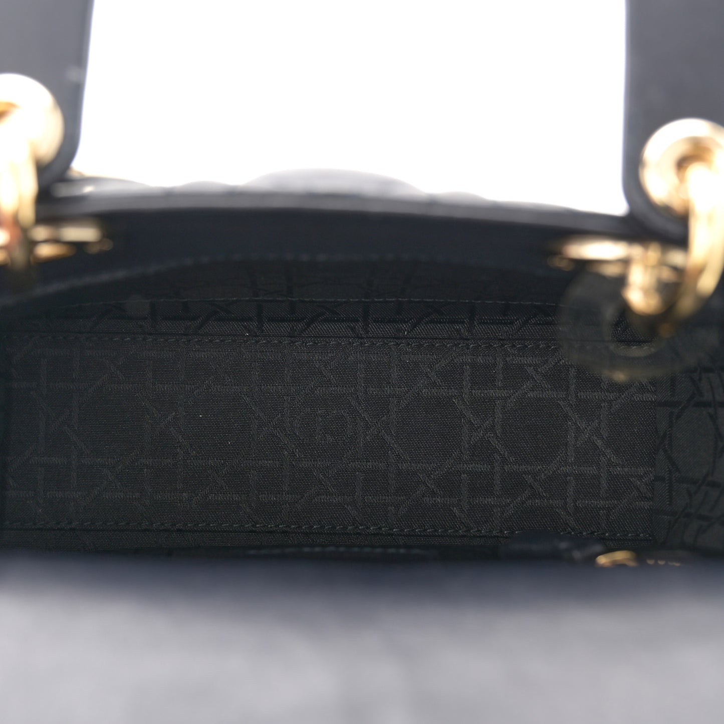 Lambskin Cannage Small Lucky Badges Lady Dior Navy