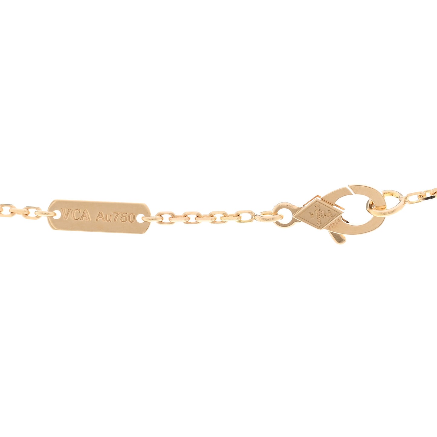 18K Yellow Gold Carnelian Vintage Alhambra Pendant Necklace