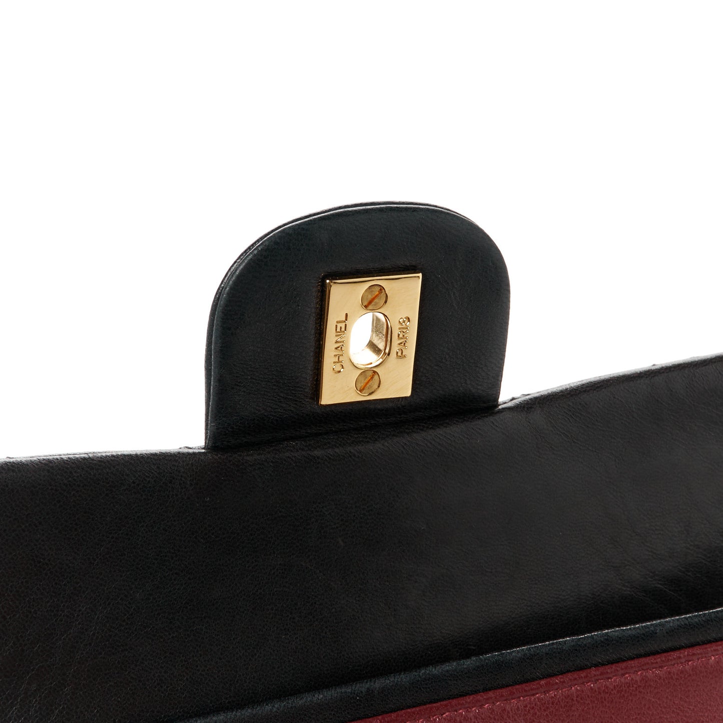 Lambskin Quilted Medium Double Flap Black