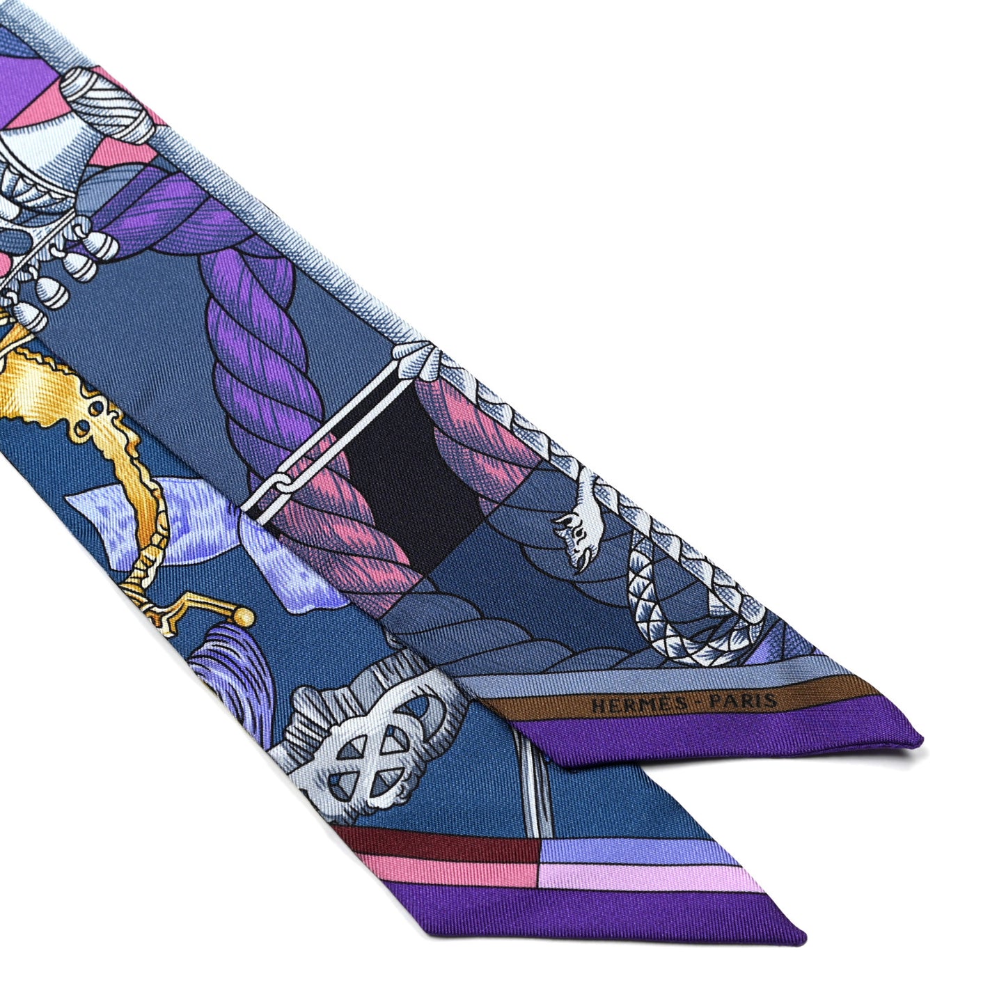 Silk Cavalleria D'Etriers Twilly Violet Bleu Rose