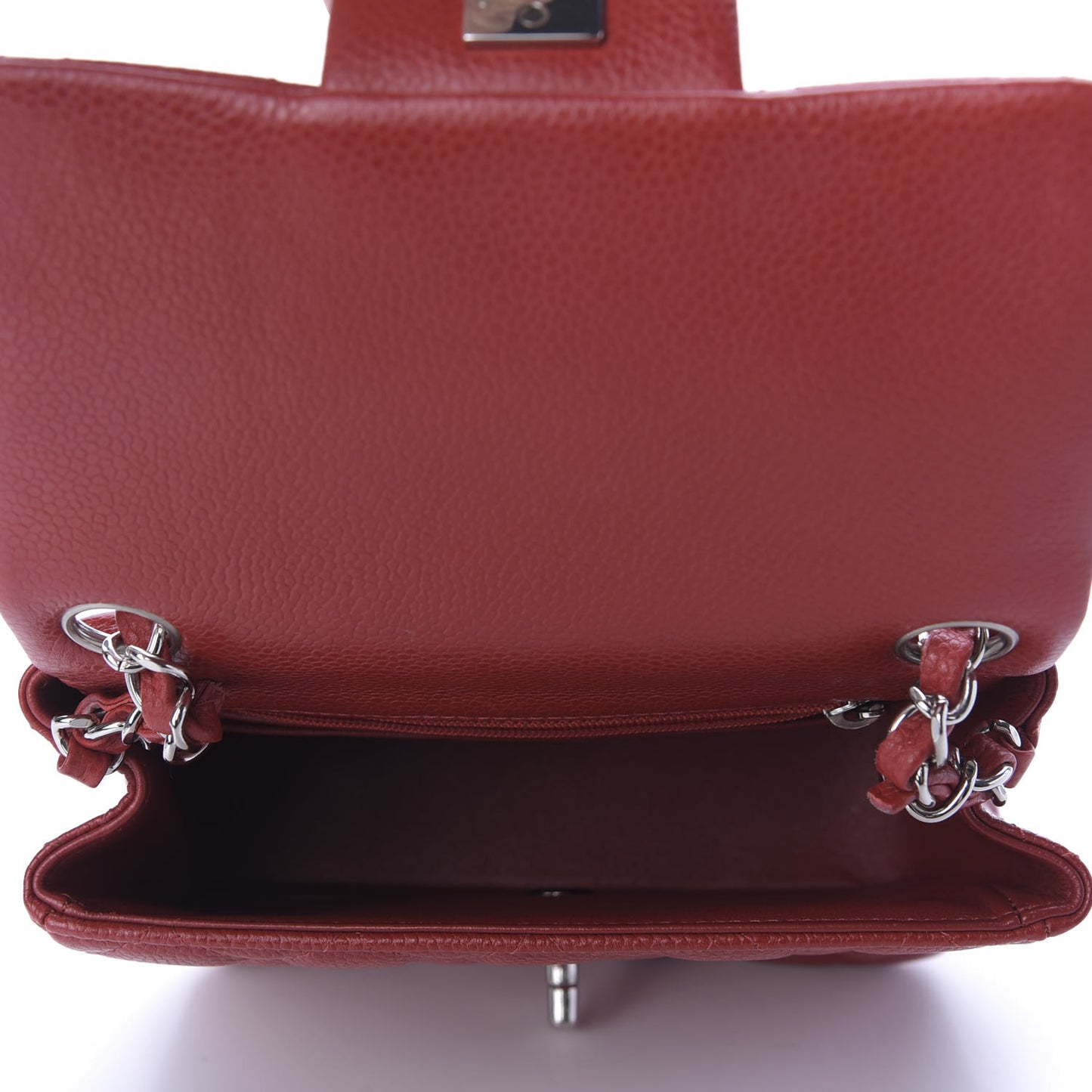 Caviar Quilted Mini Square Flap Red
