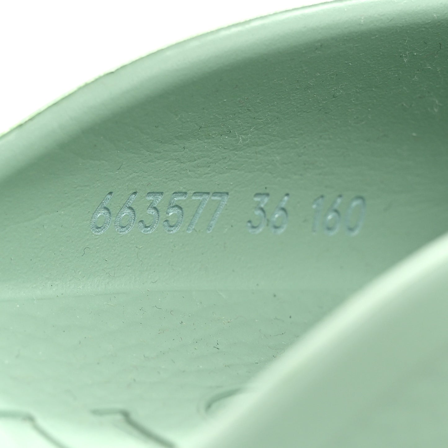 Rubber GG Monogram Perforated Elea Platform 55mm Lug Sole Sandals 36 Pacific Green
