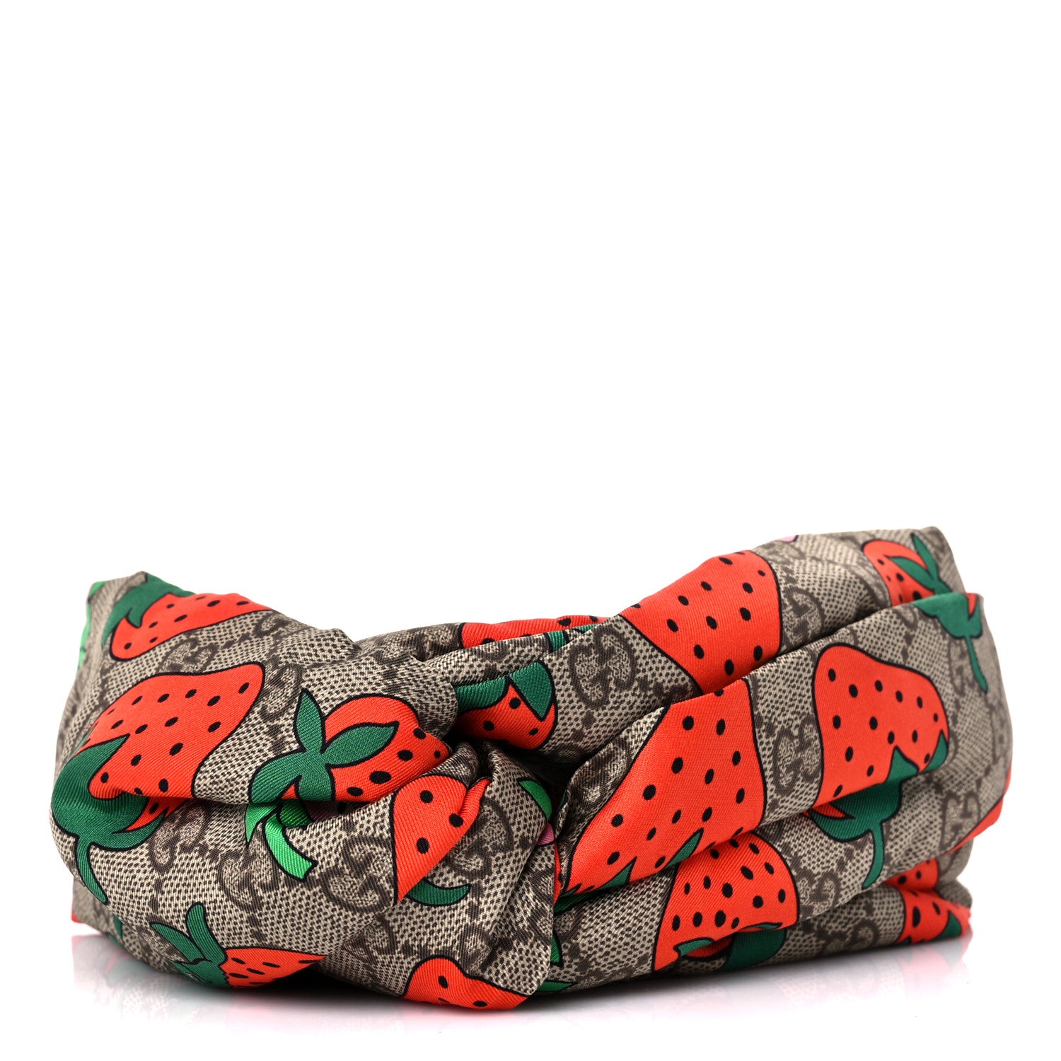 Gucci Silk Monogram Strawberry Print Headband M 1087863 