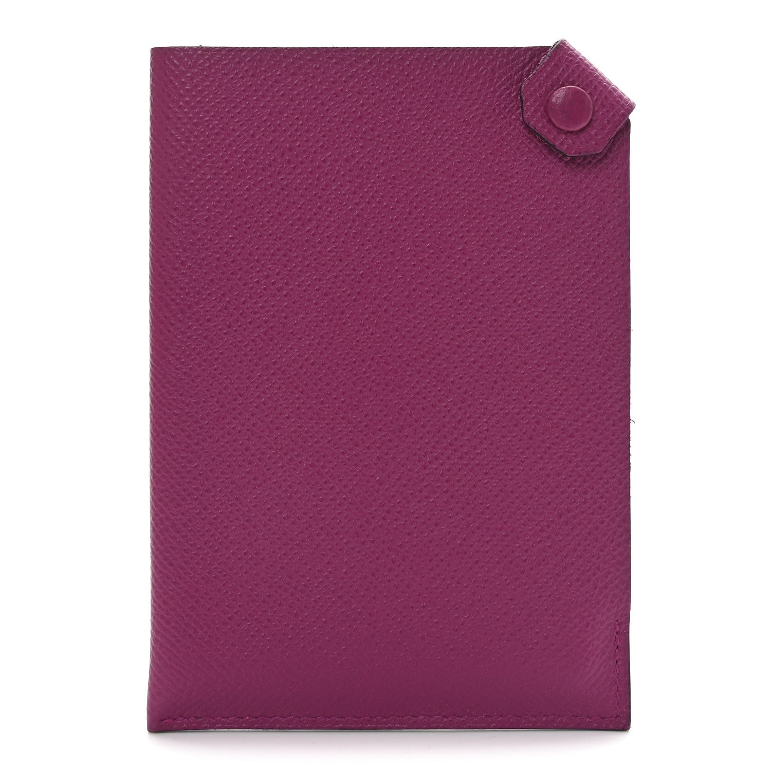 Hermes Chevre Mysore Tarmac PM Passport Holder Rose Pourpre