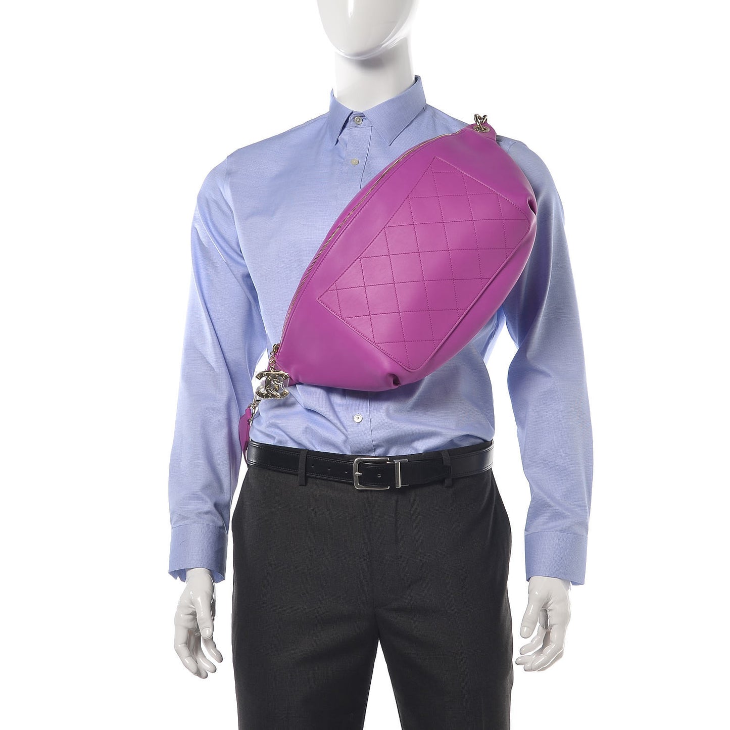 X PHARRELL WILLIAMS Lambskin Oversized Waist Belt Bag Fuchsia