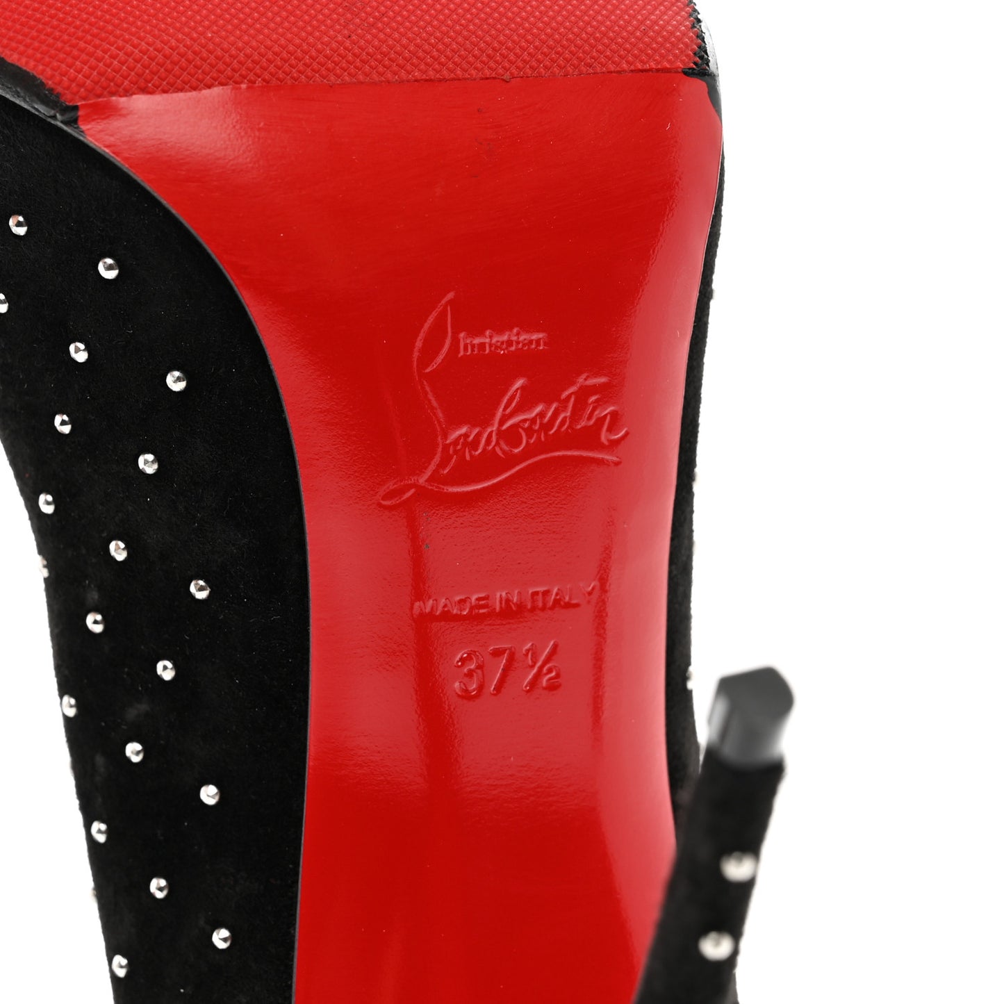Veau Velours Studded Hot Chick 100 Pumps 37.5 Black Silver