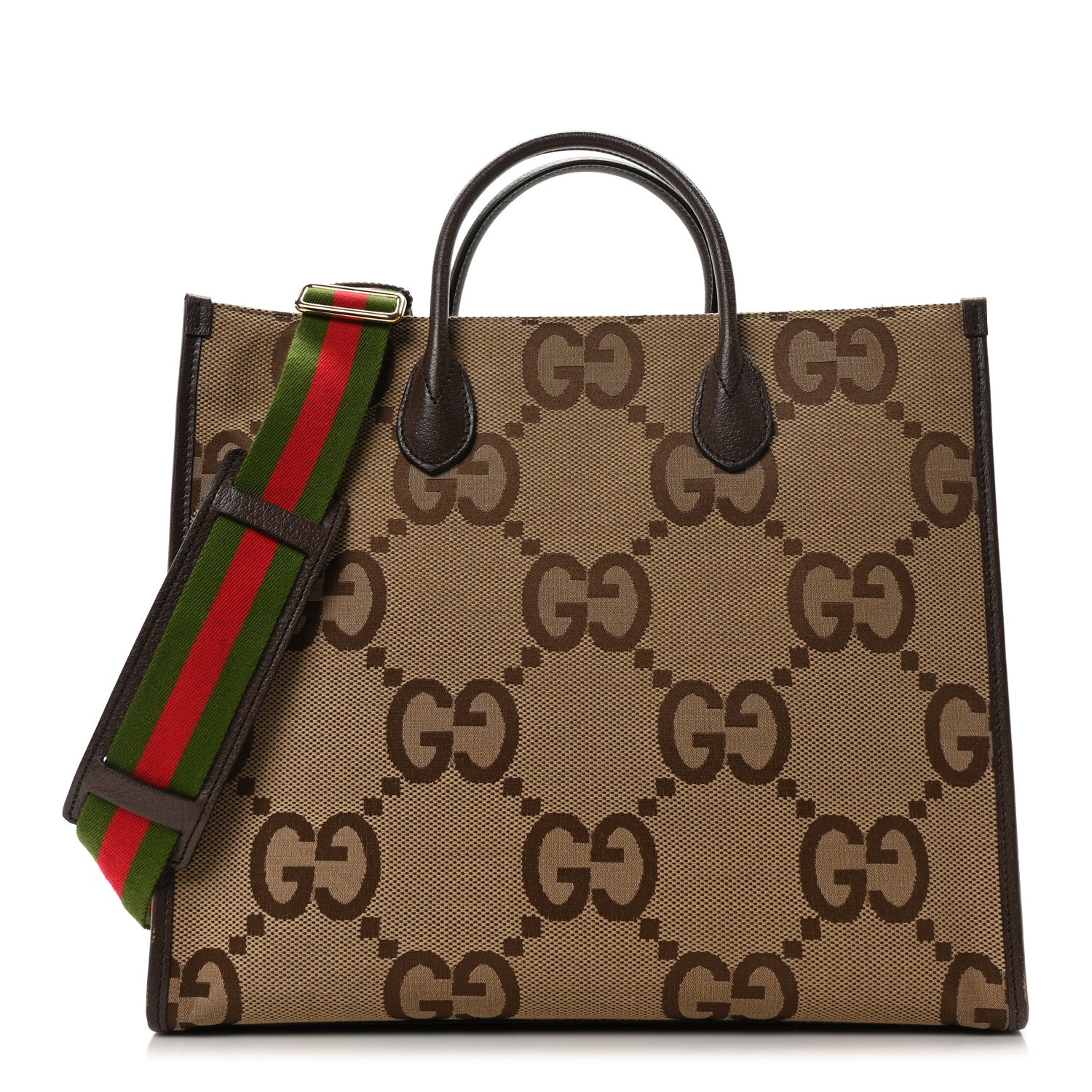 【週末セール】GUCCI GGモノグラム トートバッグ Gucci Monogram Jumbo GG Textured Dollar Calfskin Web Tote Bag