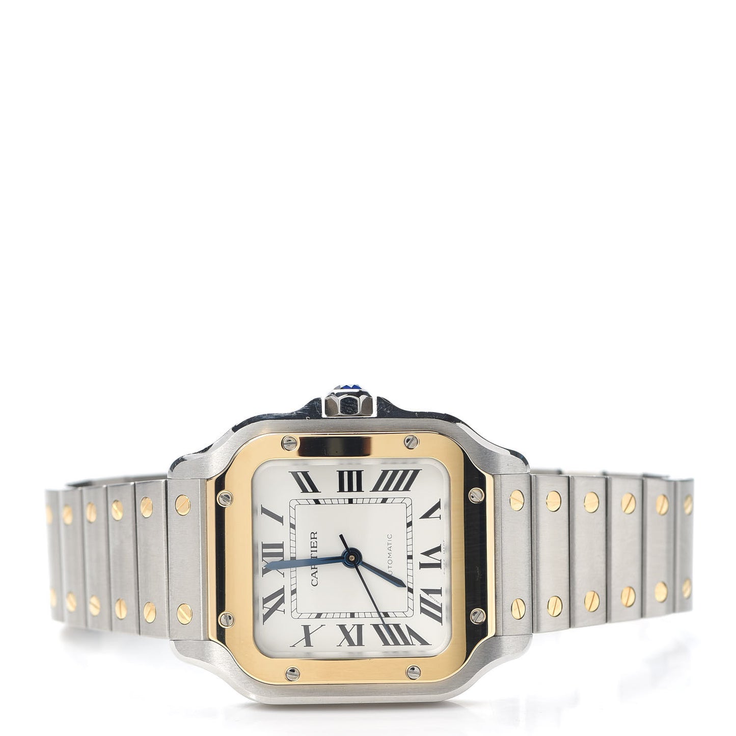 Stainless Steel 18K Yellow Gold 35mm Santos de Cartier Automatic Watch