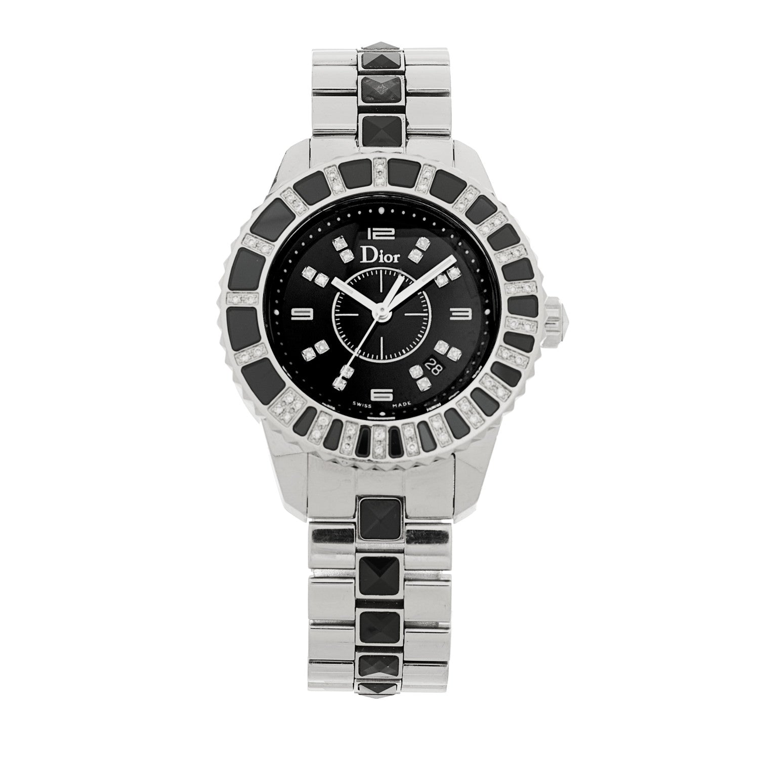 Christian Dior Stainless Steel Diamond Sapphire 33mm Christal