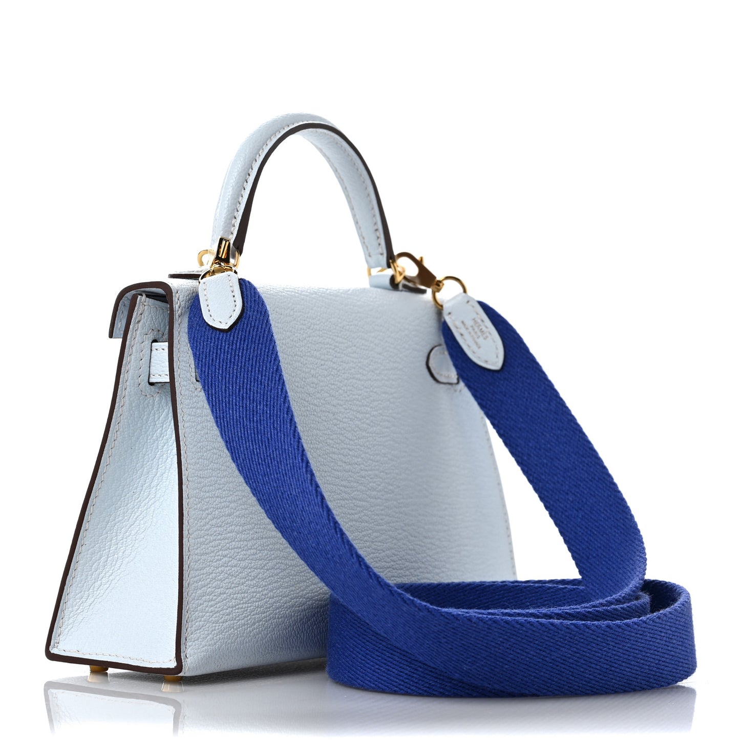 Chevre Mysore Mini Kelly Sellier 20 Bleu Brume Bleu Electrique