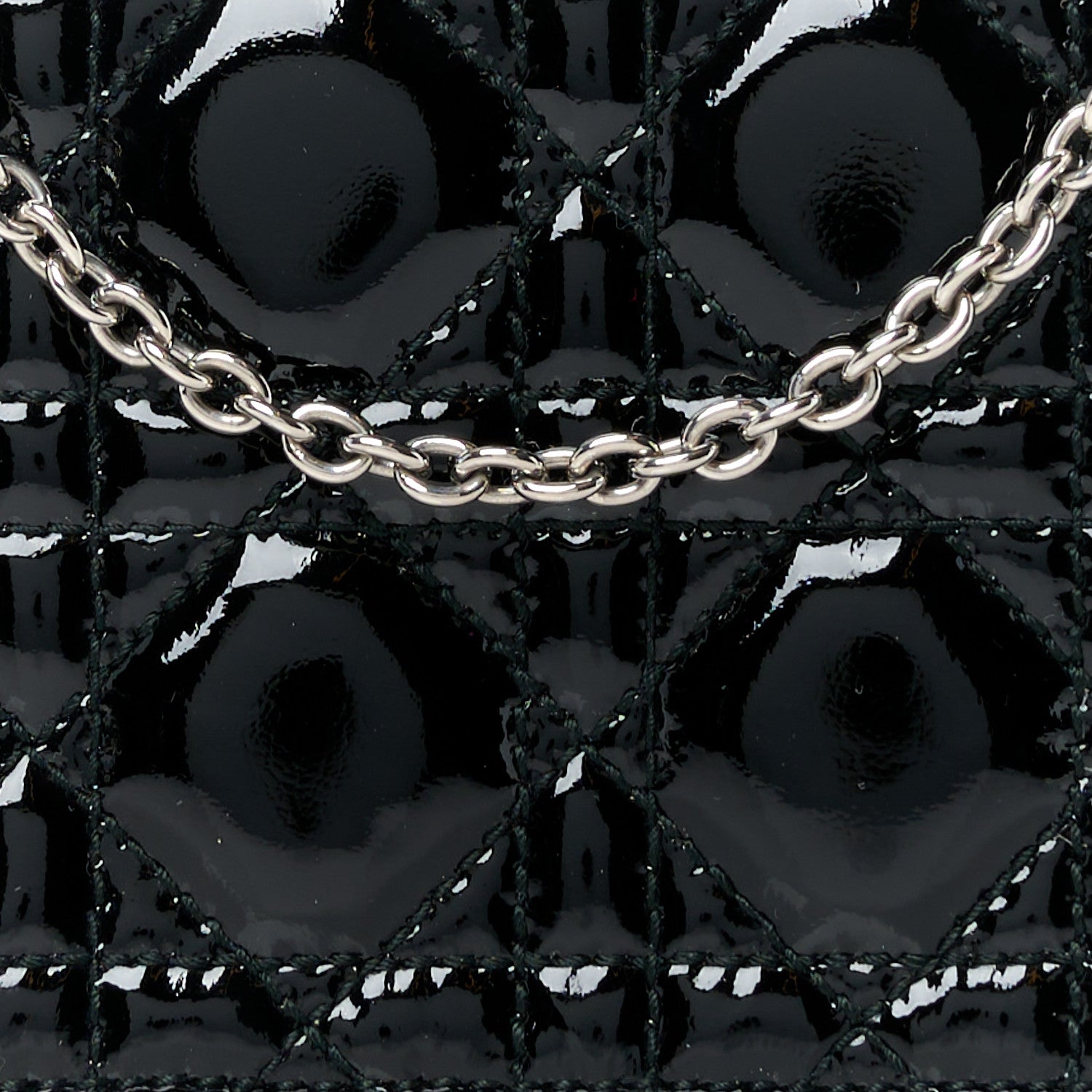 Christian Dior Patent Cannage Lady Dior Convertible Clutch Black 7 of 9