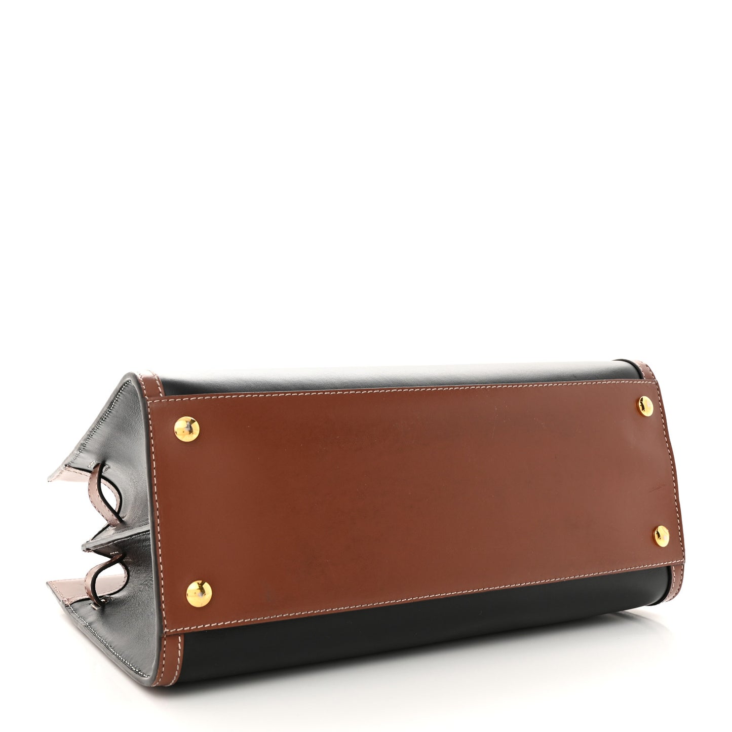 Calfskin Vintage Check Small Two Handle Title Bag Black