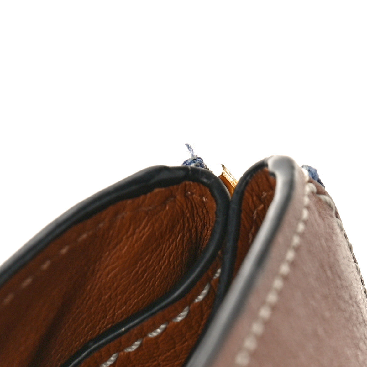 Calfskin Denim Small Hammock Shoulder Bag Blue Tan