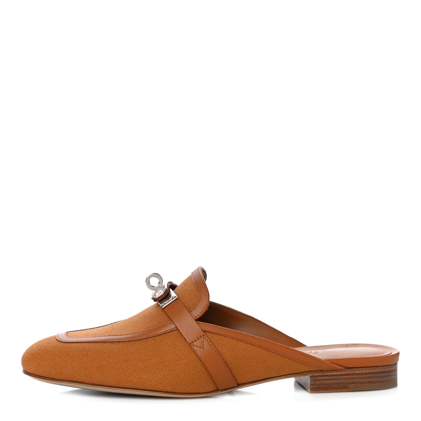 Cotton Canvas Calfskin Oz Mules 37 Naturel Beige Dore