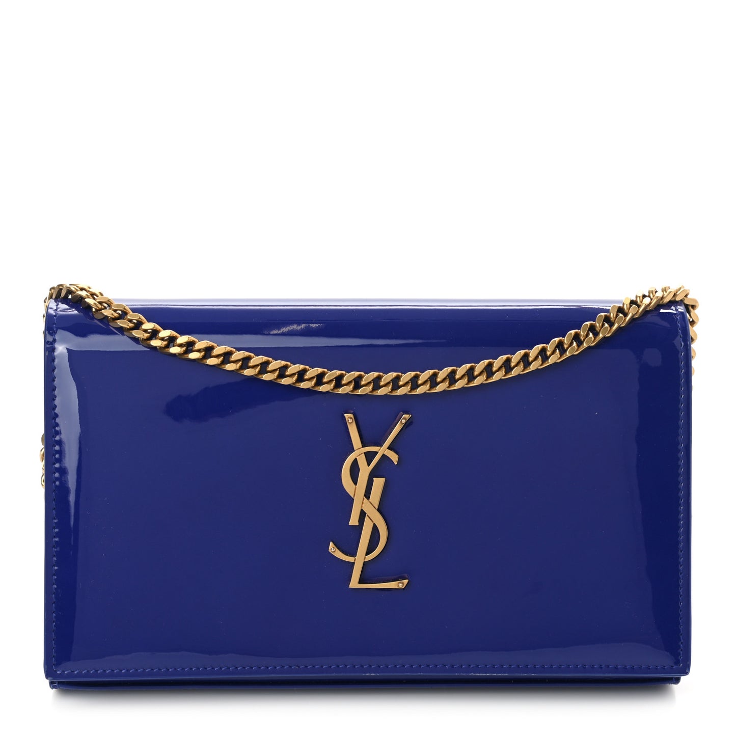 Patent Calfskin Monogram Kate Wallet On Chain Royal Blue