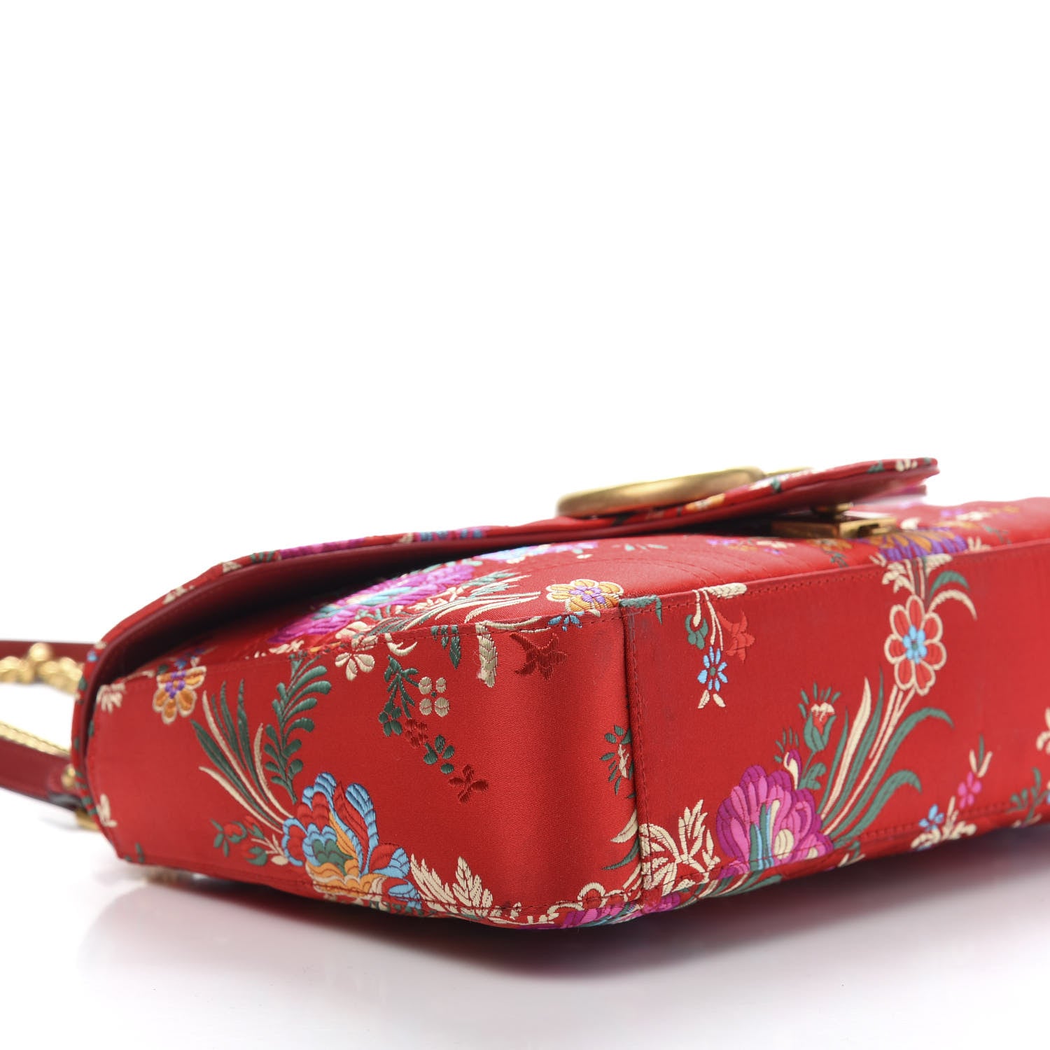 Gucci Jacquard Matelasse Floral Medium GG Marmont Shoulder Bag Red 10 of 15