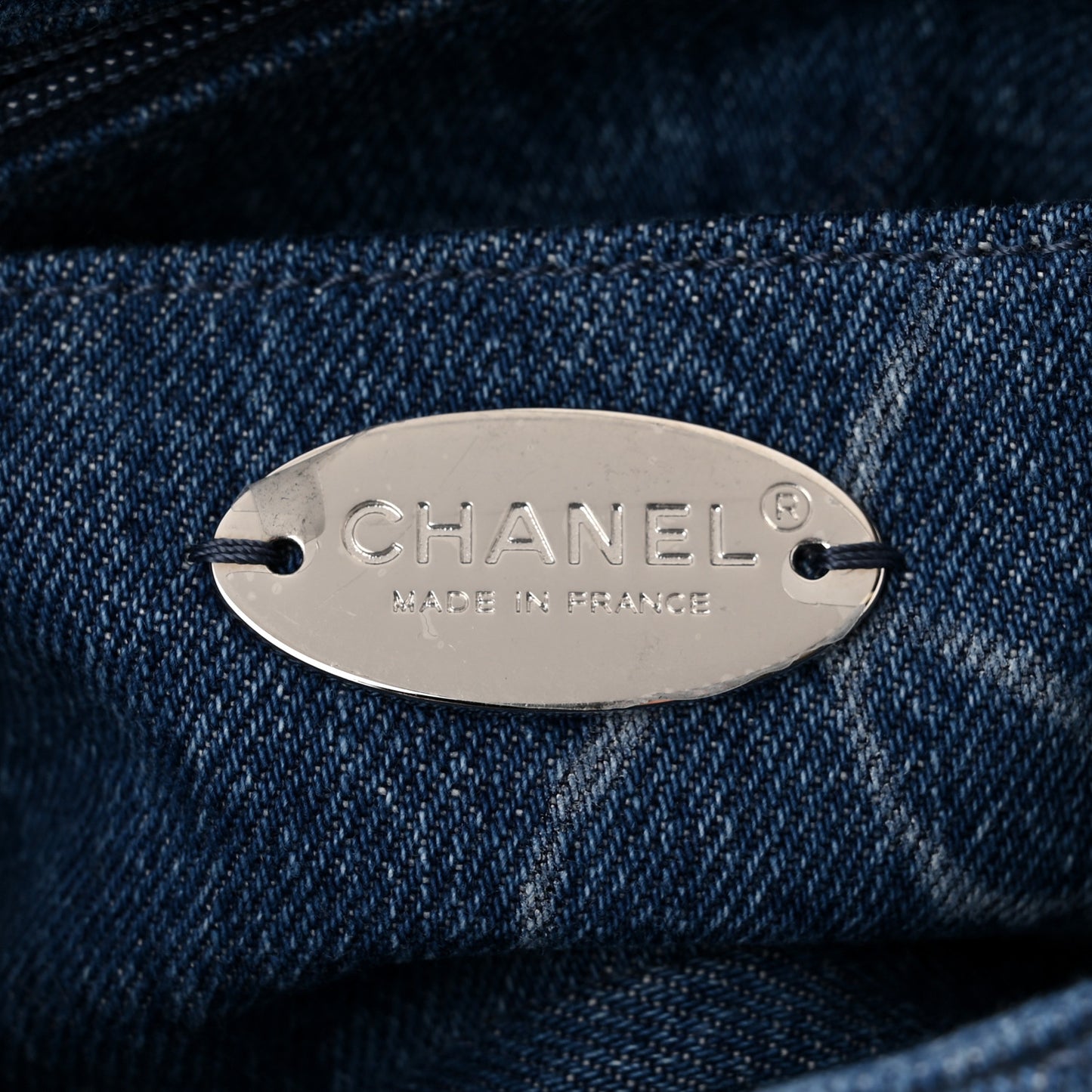 Denim CC Quilted Mini Square Flap Blue
