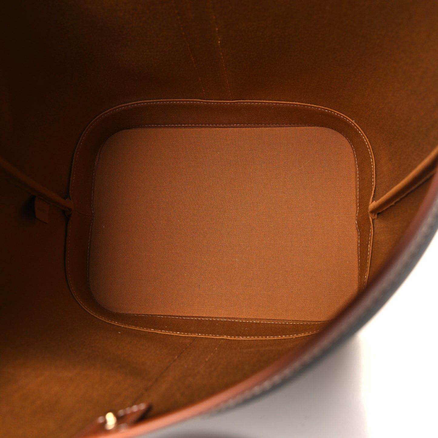 Triomphe Canvas Calfskin Medium Bucket Bag Tan