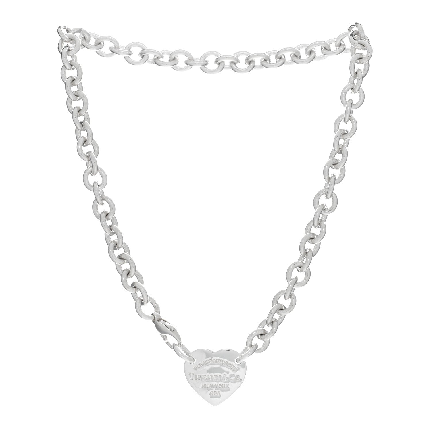 Tiffany Sterling Silver Return to Tiffany Heart Tag Choker Necklace 3 of 4