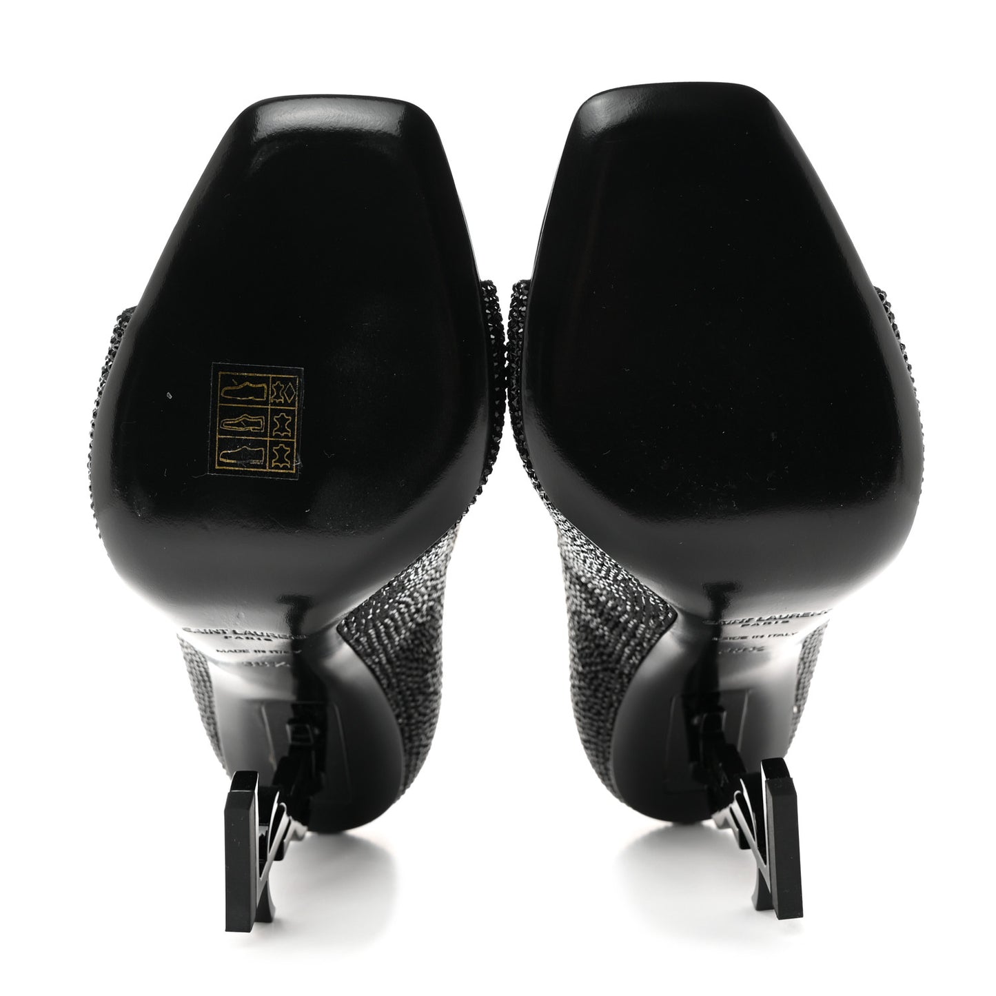 Crystal Embellished Opyum Ankle Strap Sandals 38.5 Black