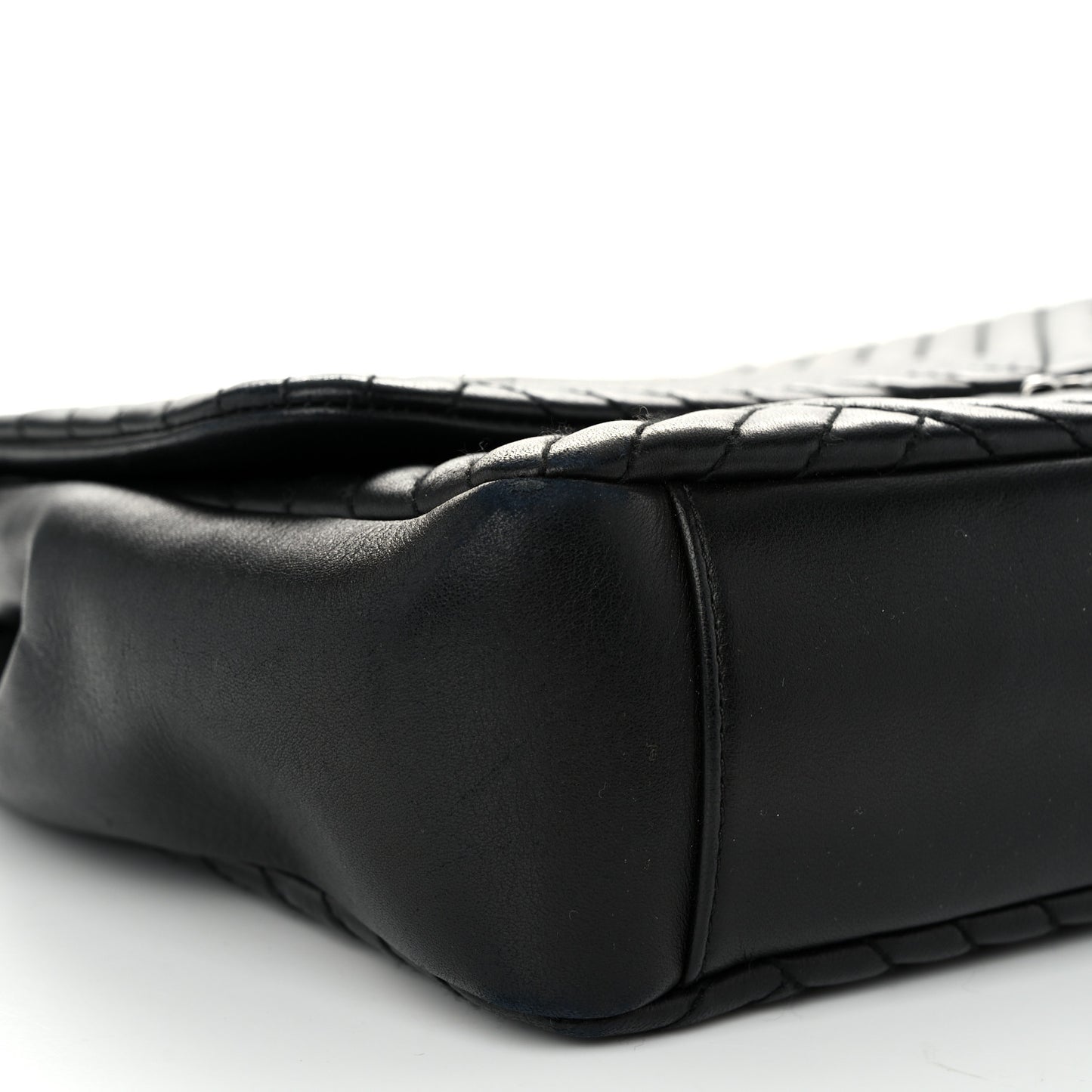 Lambskin Quilted Large CC Crossing Flap Black