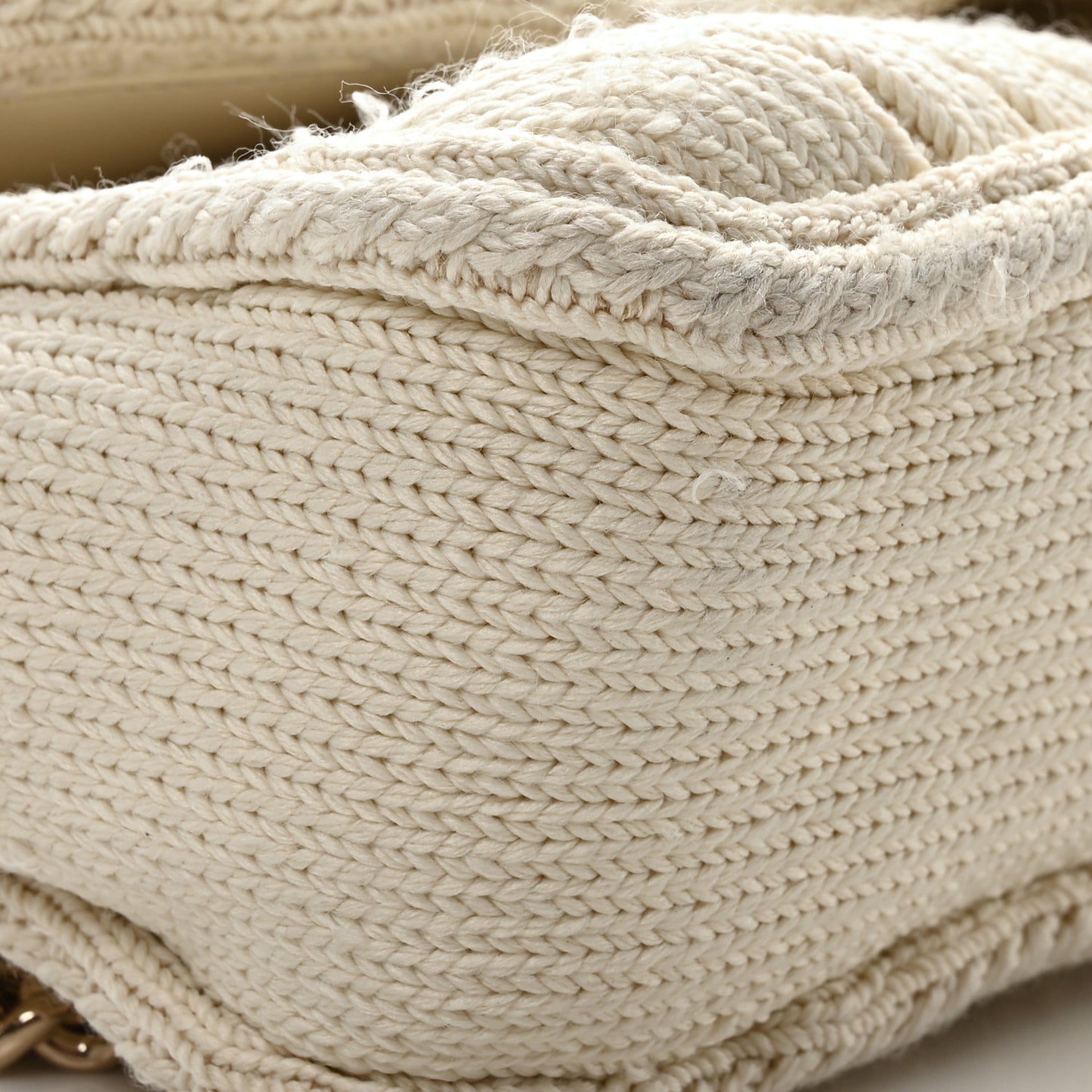 Knitted Wool Crystal Small GG Marmont Shoulder Bag Ivory