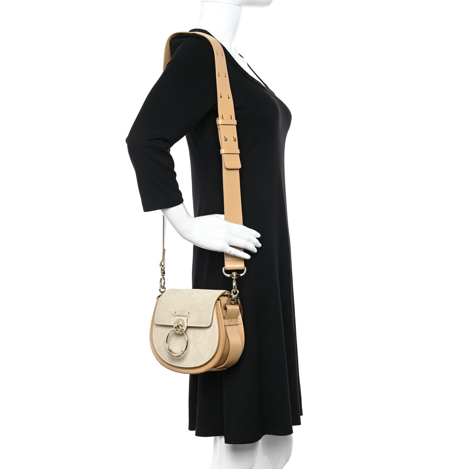 Chloe Calfskin Suede Small Tess Bag Soft Tan 2 of 22