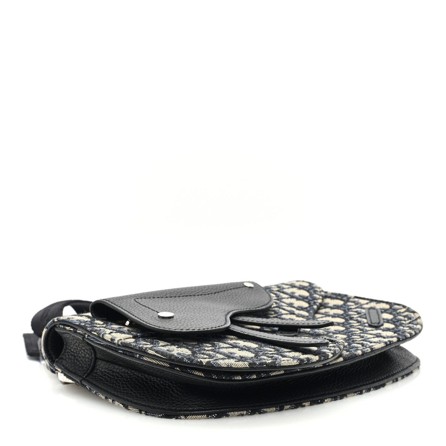 Oblique Saddle Messenger Pouch Beige Black