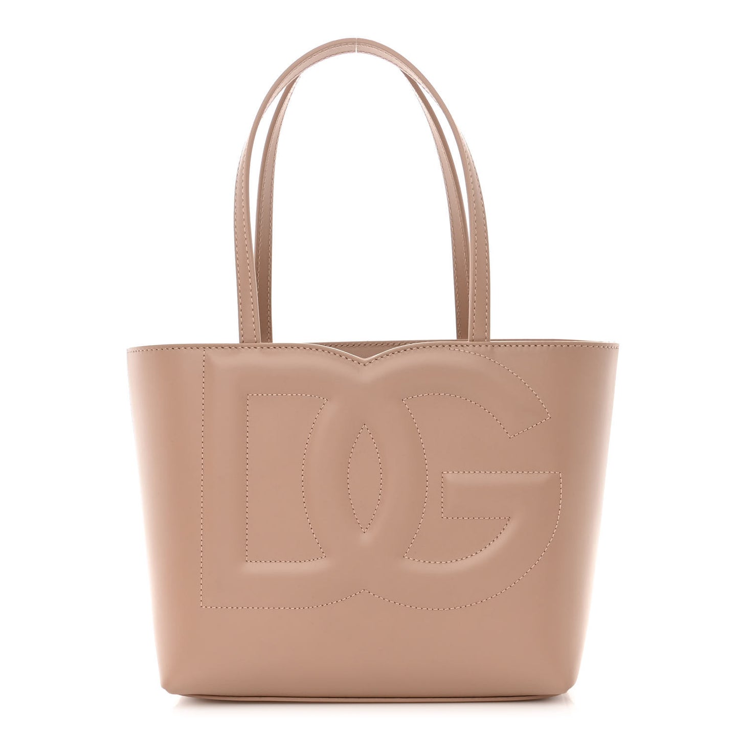 Calfskin Small DG Logo Shopper Tote Cipria
