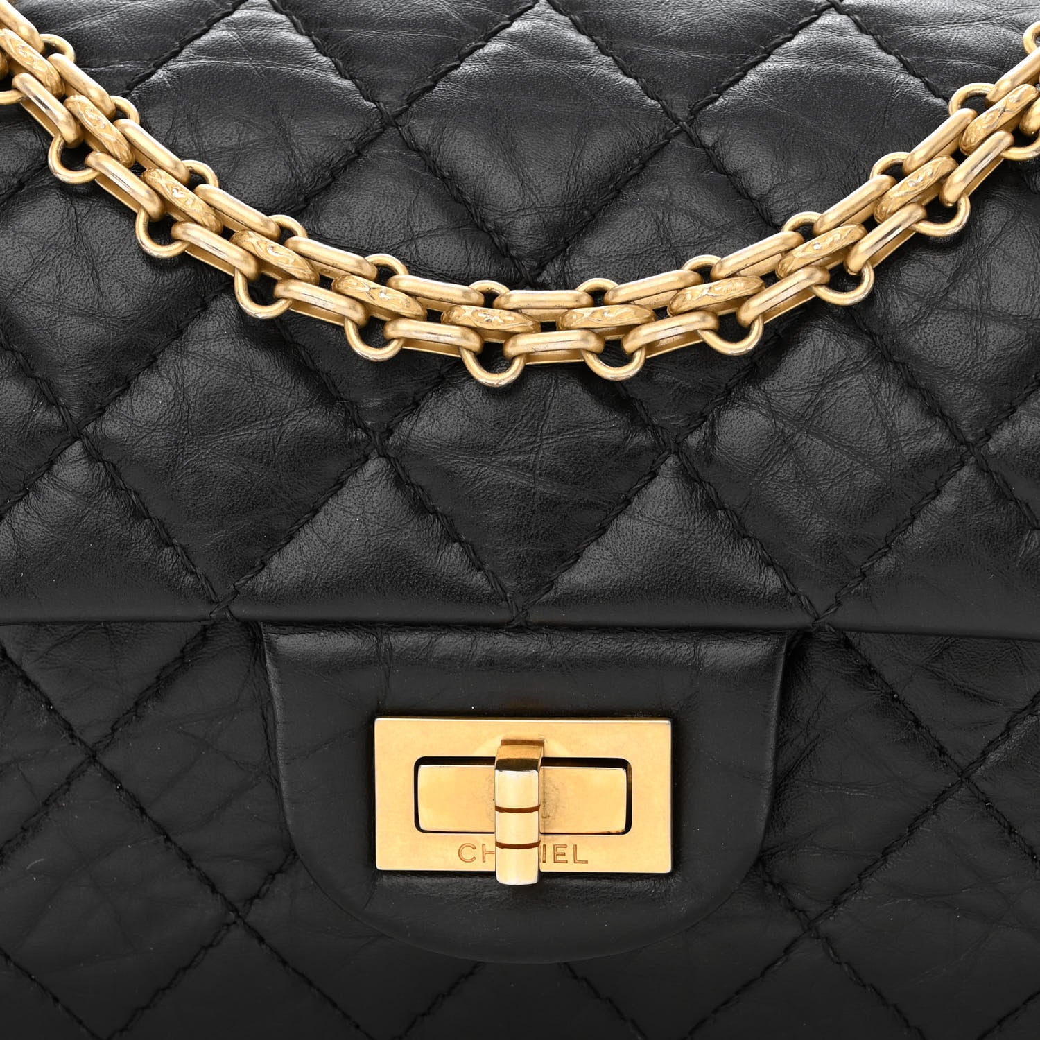 Chanel Aged Calfskin Quilted 2.55 Reissue Mini Flap Black 8 of 12