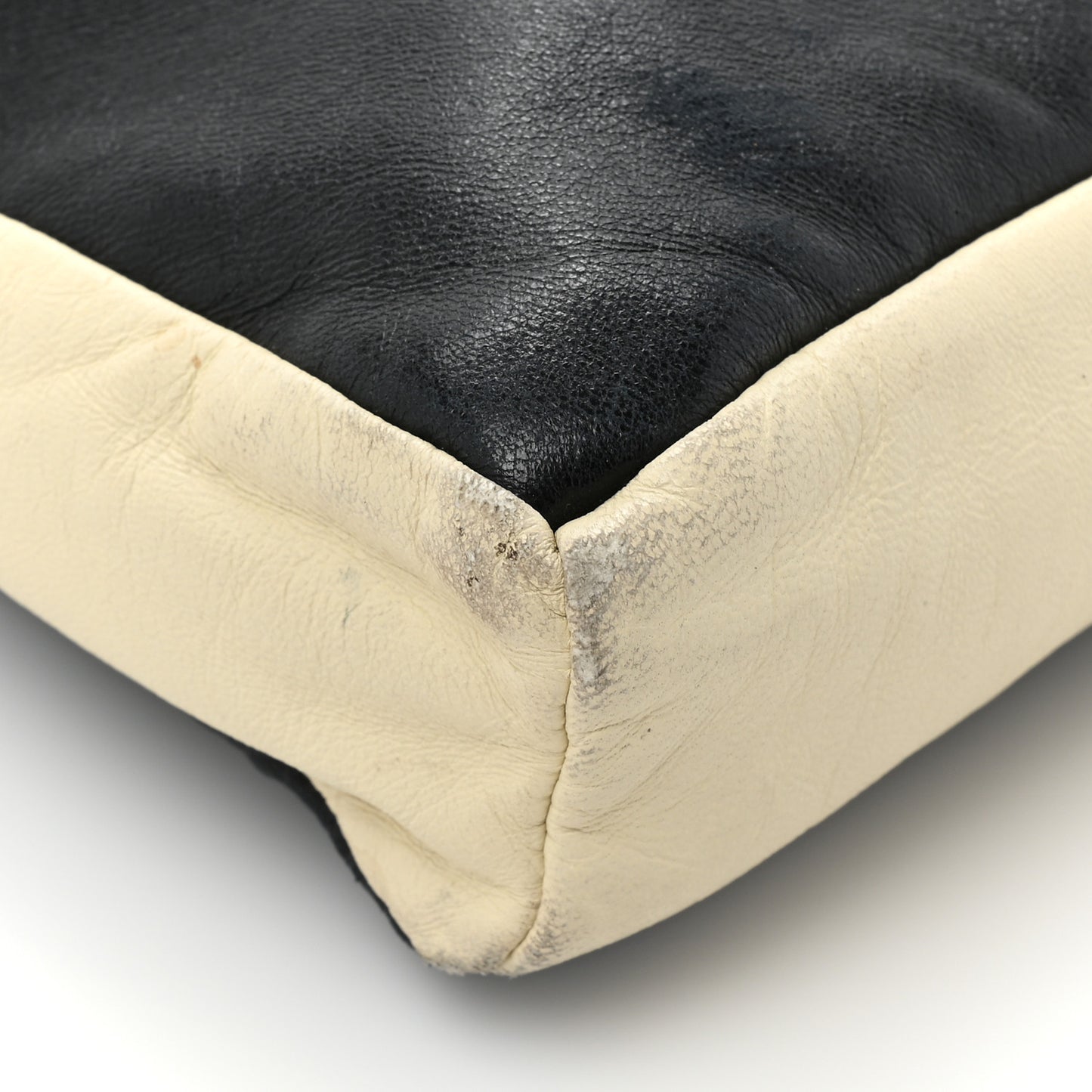 Lambskin Large Girl Bag Black Beige