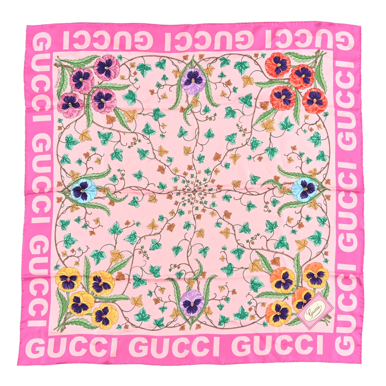 Gucci Silk Twill Viole Square Scarf Roseate Pink 1 of 5