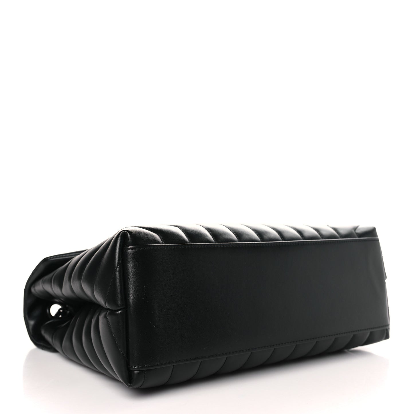 Calfskin Y Quilted Monogram Monochrome Medium Loulou Chain Satchel Black