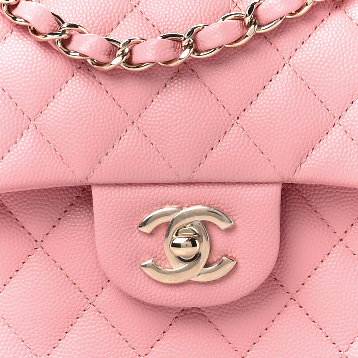 Caviar Quilted Small Double Flap Pink