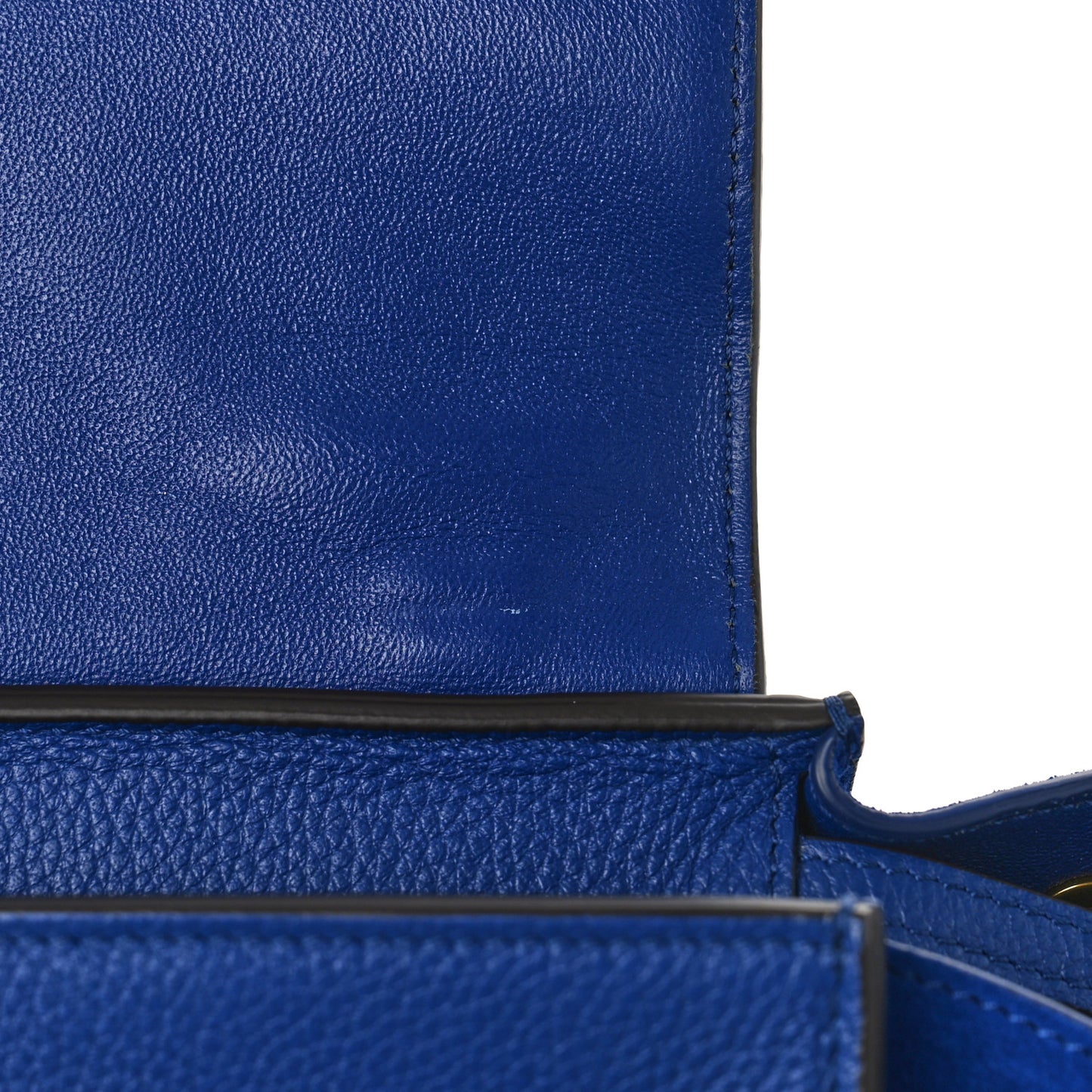 Drummed Calfskin Suede Small Trapeze Indigo