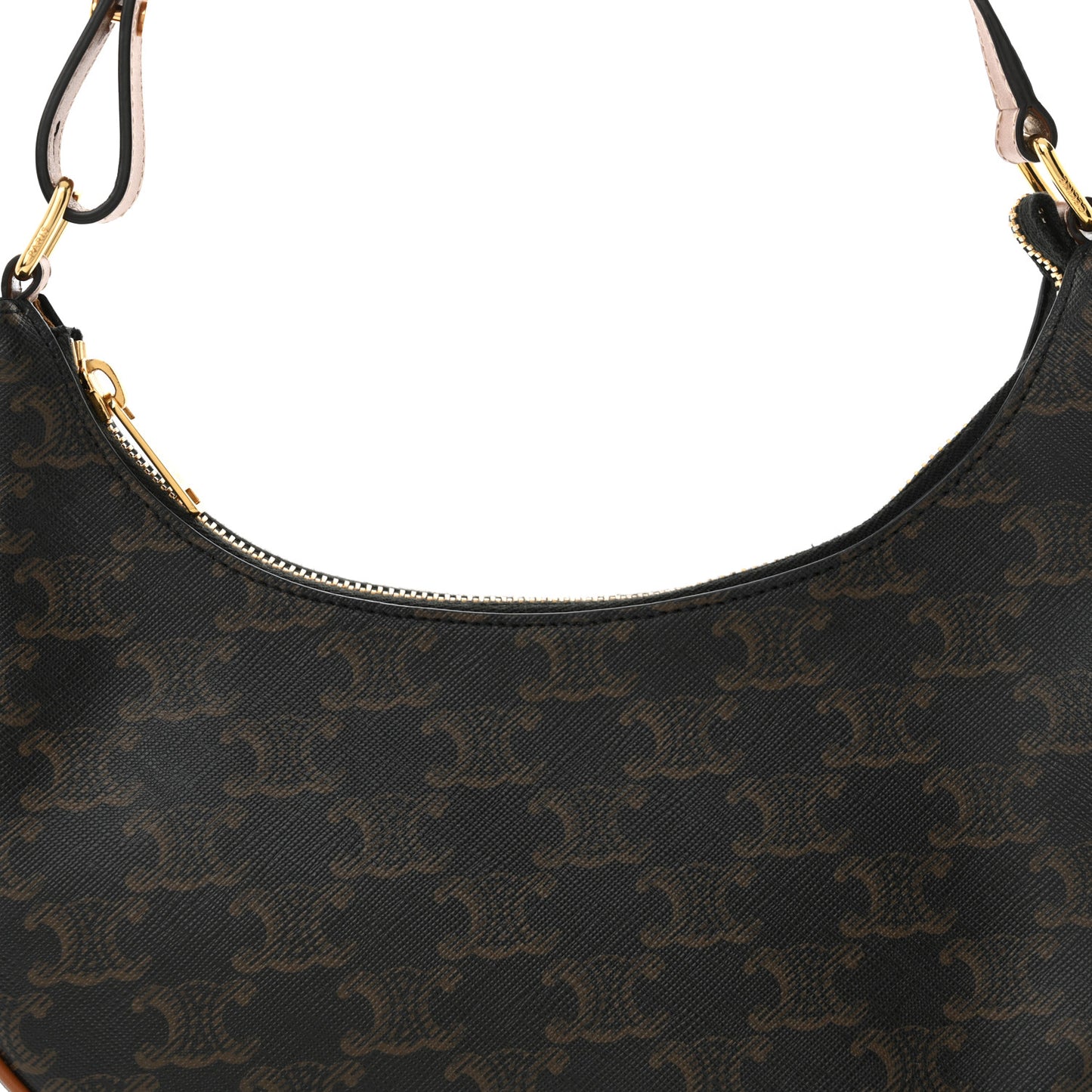 Triomphe Canvas Calfskin Ava Shoulder Bag Tan