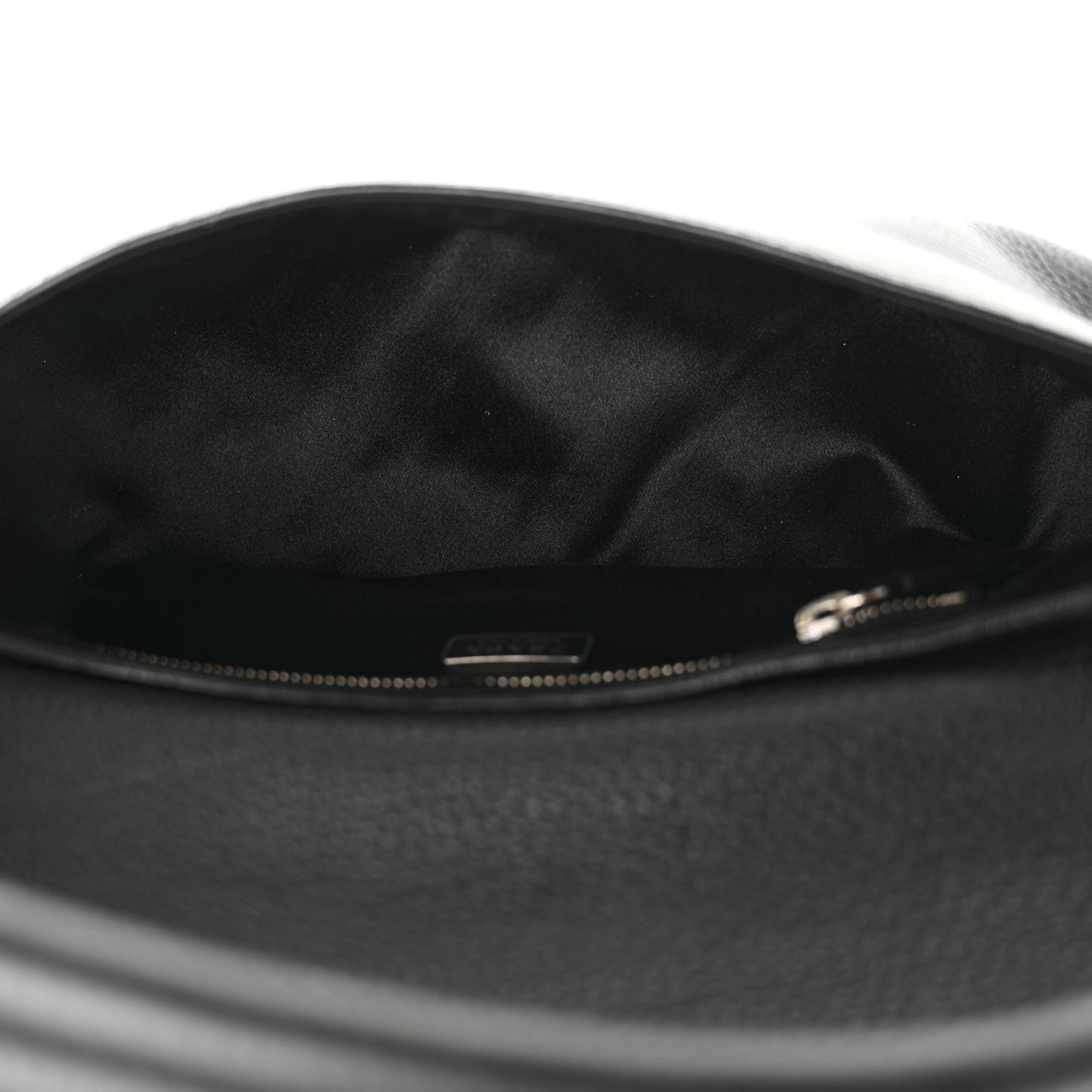 Vitello Daino Swing Flap Shoulder Bag Black