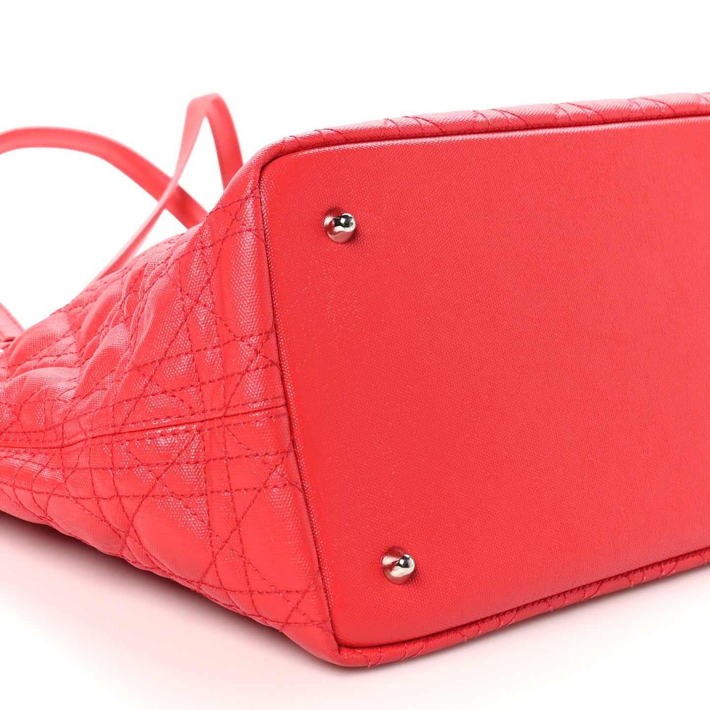Coated Canvas Cannage Medium Panarea Tote Red