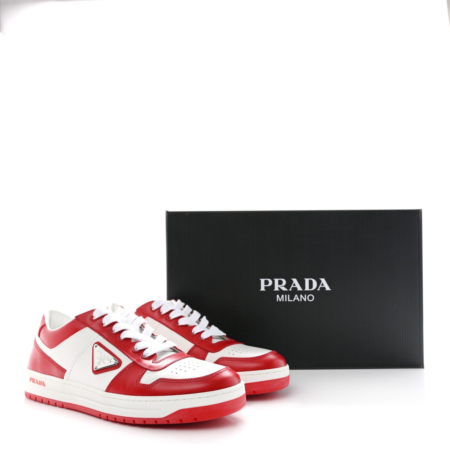 Vitello Sport Spazzolato Rois Triangle Logo Womens Downtown Low Top 30mm Sneakers 40 White Lacca