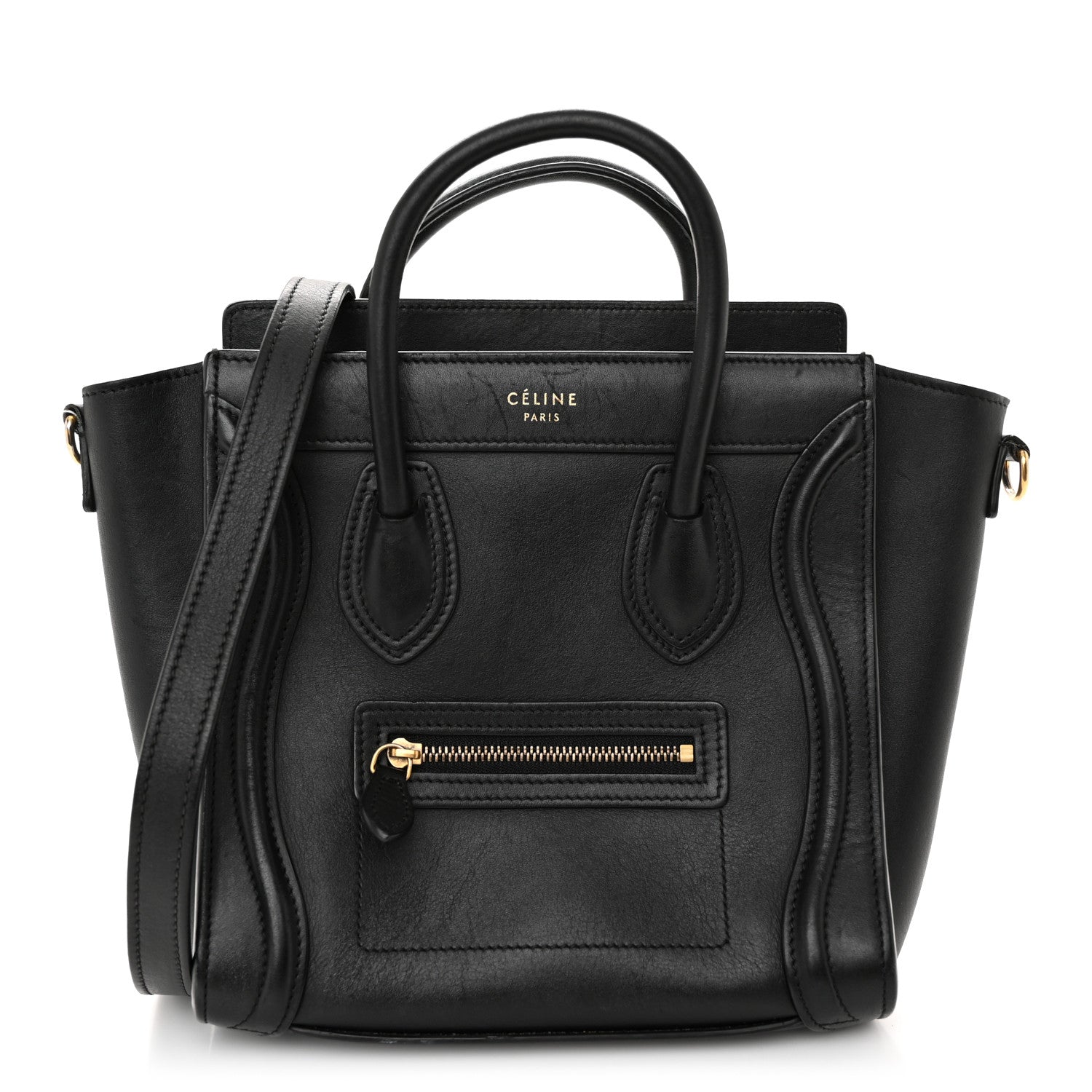 Celine Smooth Calfskin Nano Luggage Black 1 of 11