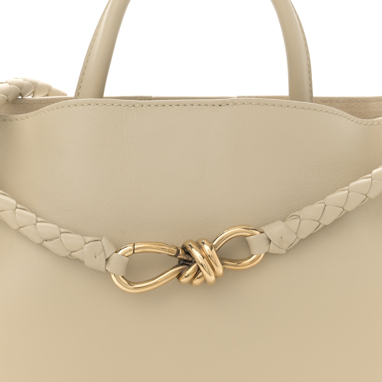 Bottega Veneta Silky Calfskin Medium Andiamo Shoulder Bag Butterscotch 7 of 10