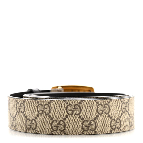 GG Supreme Logo Plaque 35mm Belt 115 46 Beige Ebony