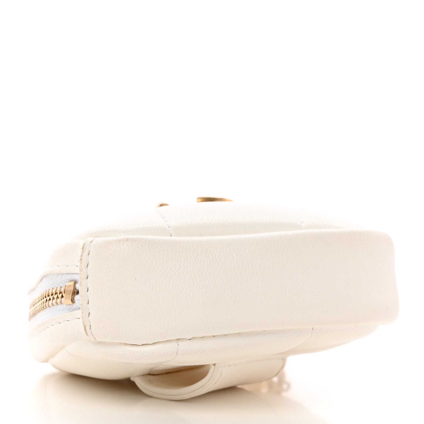 Lambskin Quilted Diamond Arm Coin Purse White