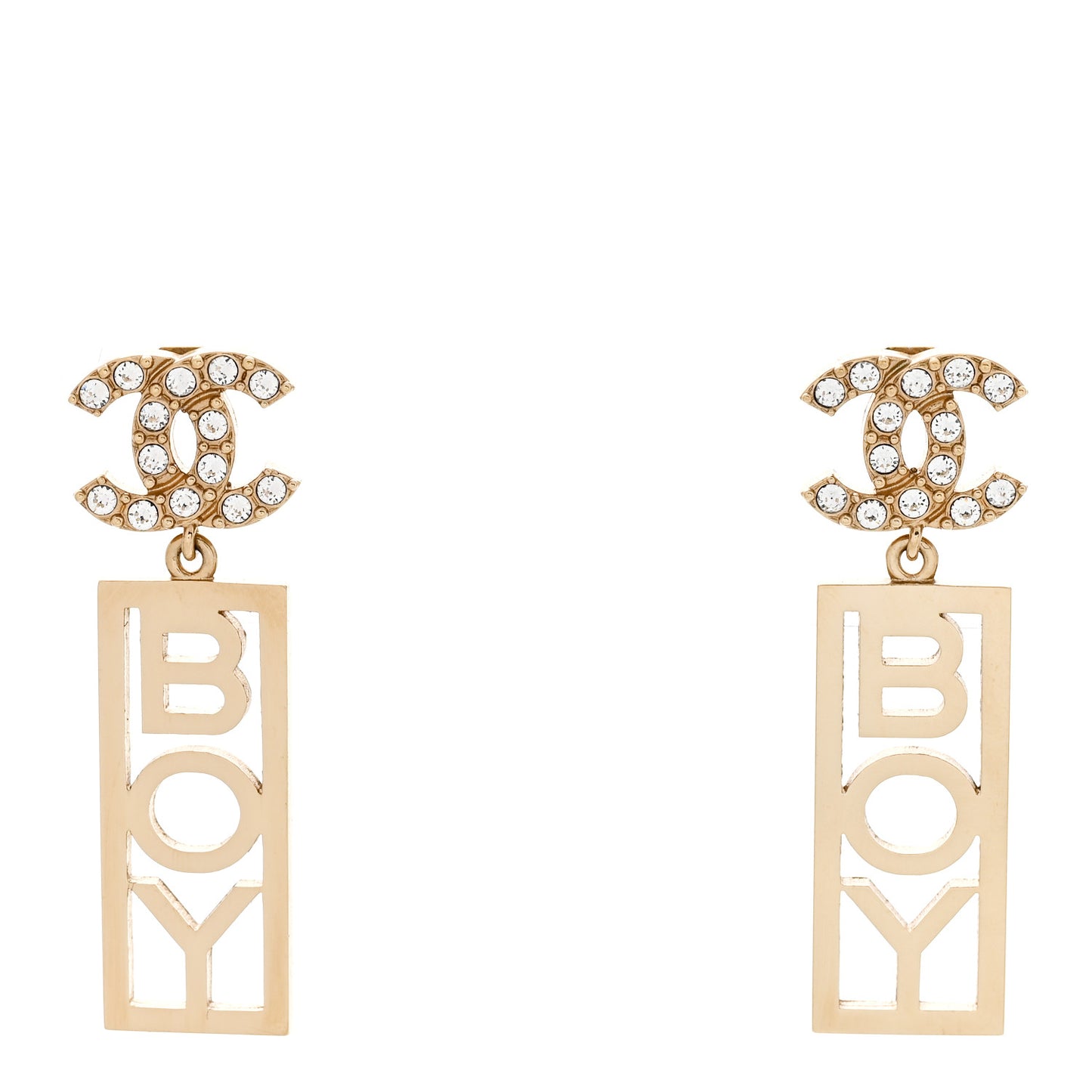 Crystal Boy Earrings Gold