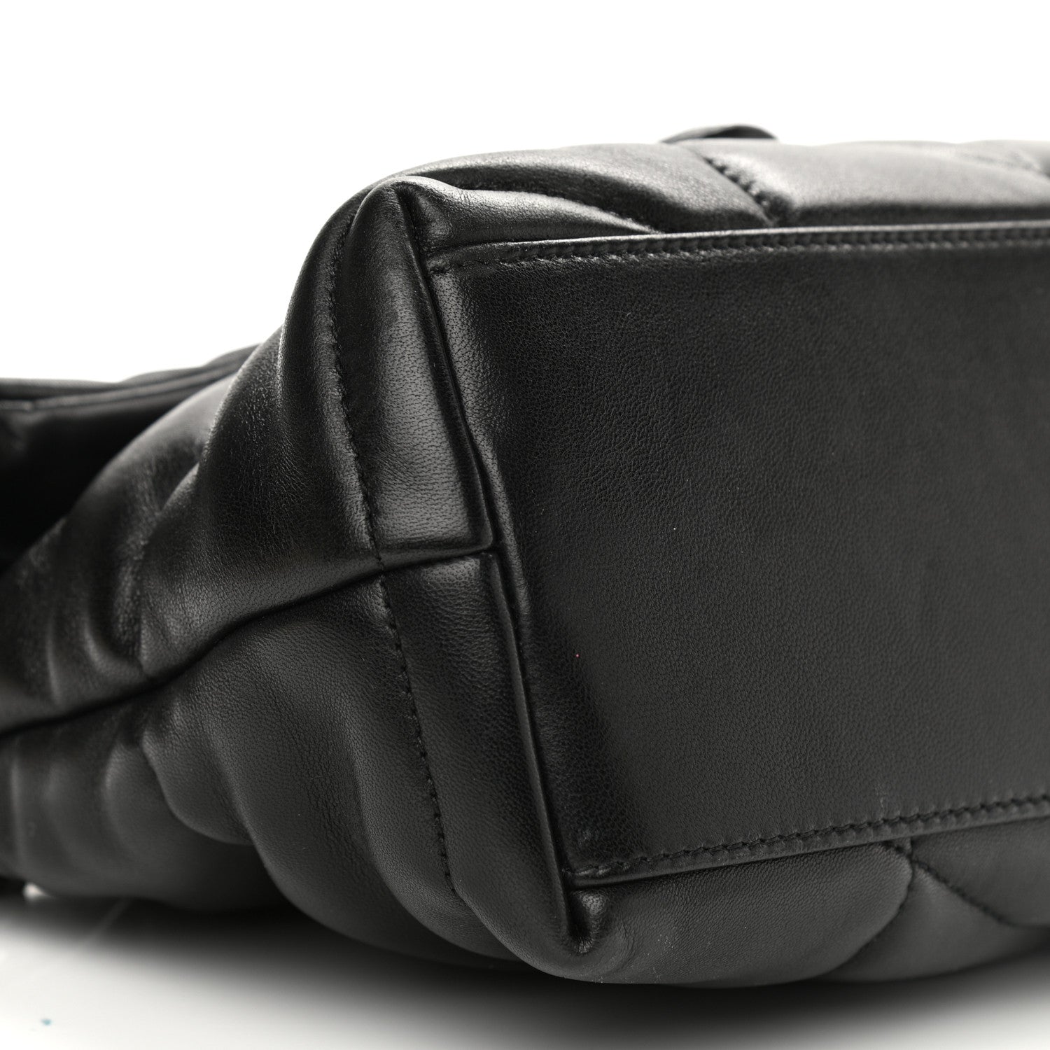 Saint Laurent Lambskin Quilted Small Loulou Puffer Monogram Chain Satchel Black 10 of 12