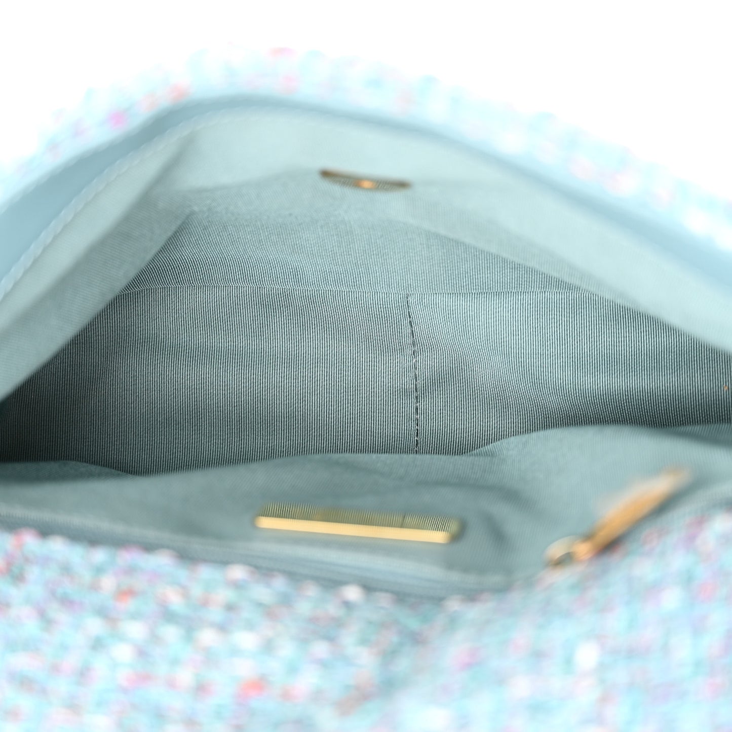 Tweed Quilted Medium Chanel 19 Flap Blue Multicolor
